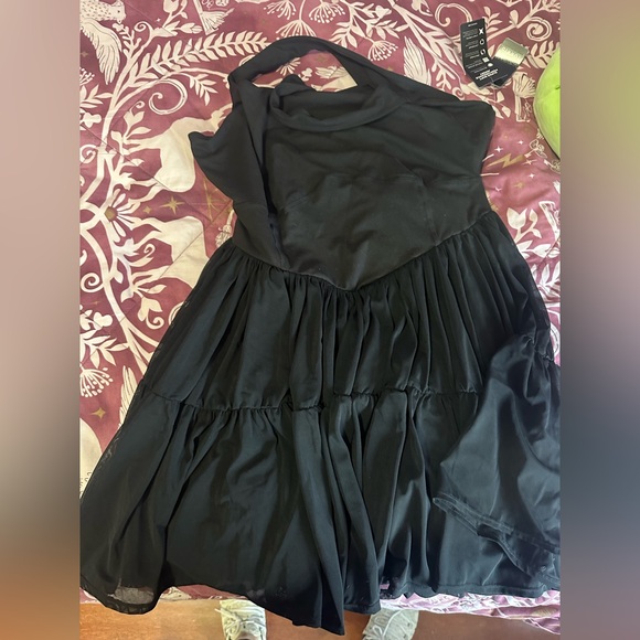 TORRID Plus Size 0X(12) Performance Core Mesh Ruffle 2fer Active Dress Black - Picture 8 of 10